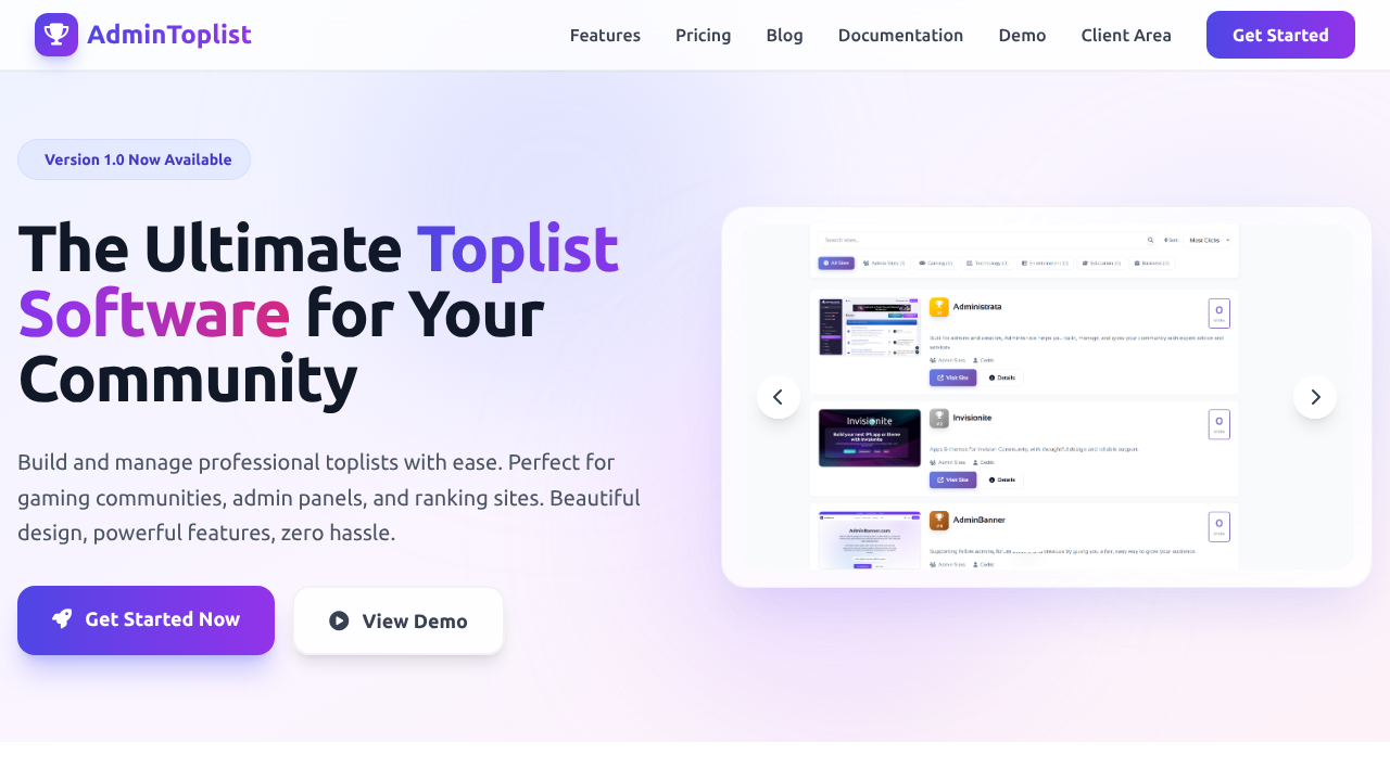 Admin Toplist